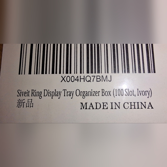 White Jewelry Box with 100 Ring Slots - Picture 3 of 3